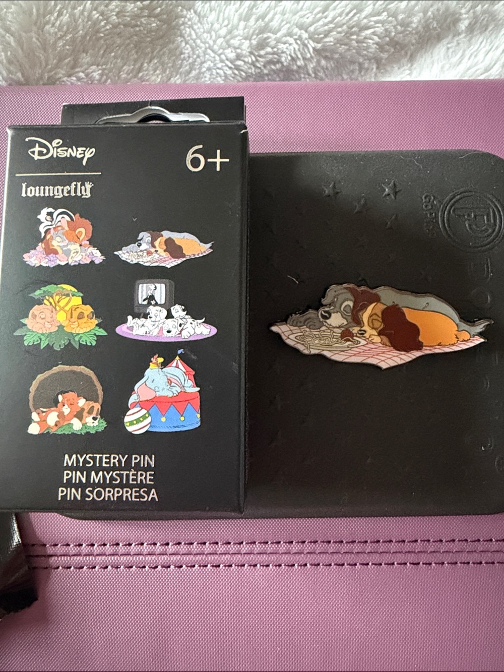 Loungefly Disney Lady & the Tramp Sleeping Enamel Pin - Brown, Cream